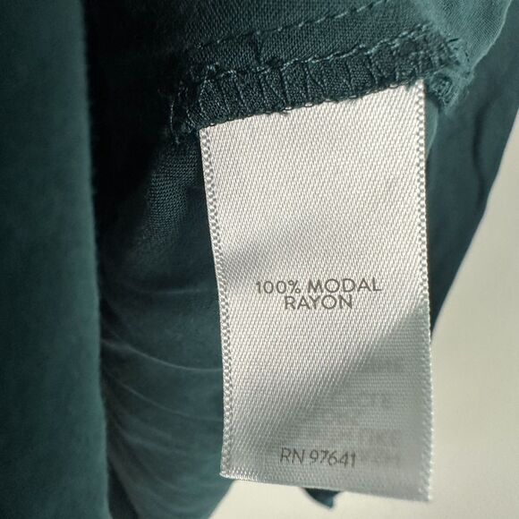 J. Jill Womens Large Petite Modal Long Sleeve Button Down Shirt Tunic Green - Picture 3 of 4